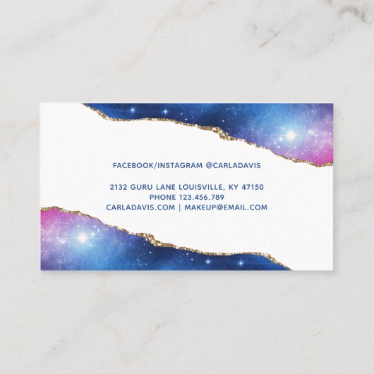 Waterverf Galaxy Celestial van het Manuscript van  Visitekaartje (Achterkant)