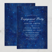 Waterverf Galaxy Cosmic Stars Engagement Party Kaart (Voorkant / Achterkant)