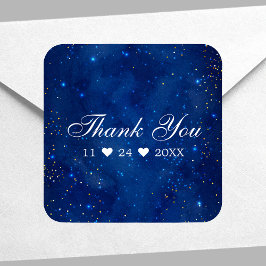 Waterverf Galaxy Cosmic Stars Starry Dank je Vierkante Sticker