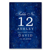 Waterverf Galaxy Cosmic Stars Starry Table Number Kaart (Achterkant)