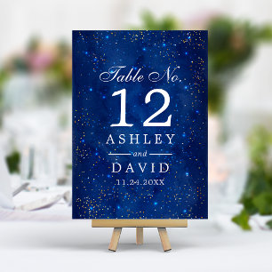 Waterverf Galaxy Cosmic Stars Starry Table Number Kaart