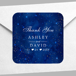 Waterverf Galaxy Cosmic Stars Weddenschap Vierkante Sticker