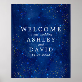 Waterverf Galaxy Cosmic Stars Weddenschap Welkom Poster