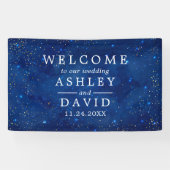 Waterverf Galaxy Cosmic Stars Welkomstbanner Spandoek (Horizontaal)