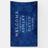Waterverf Galaxy Cosmic Stars Welkomstbanner Spandoek (Verticaal)
