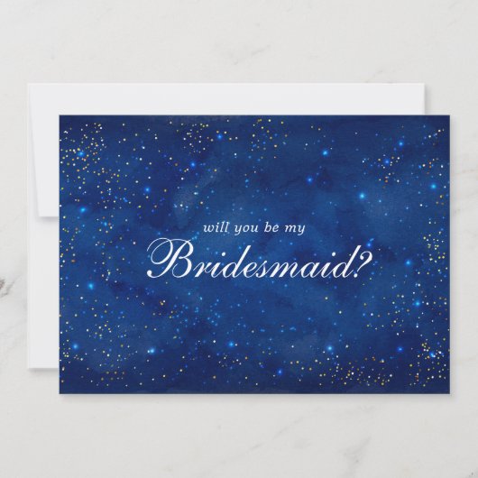 Waterverf Galaxy Cosmic zal je mijn Bridesmaid zij Kaart (Voorkant)