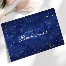 Waterverf Galaxy Cosmic zal je mijn Bridesmaid zij Kaart