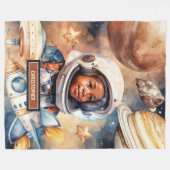 Waterverf Galaxy Deken Gezellige Jongens Kamer Dec (Voorkant (Horizontaal))