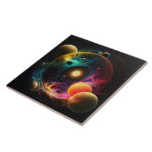 Waterverf Galaxy Fractal Tegeltje (Zijkant)