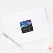 Waterverf Galaxy Glitter Agaat Wedding Vierkante Sticker (Envelop)