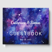 Waterverf Galaxy Hand Lettering Sterrennacht Gastenboek (Voorkant)