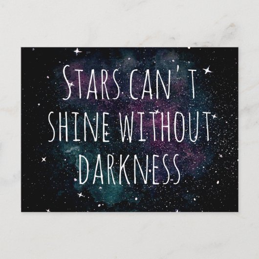Waterverf Galaxy Night Stars Inspirerend Quote Briefkaart (Voorkant)