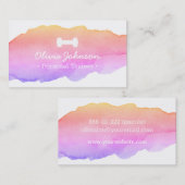 Waterverf Galaxy Pink Vrouw Fitness Trainer Visitekaartje (Voorkant / Achterkant)