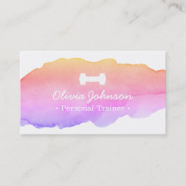 Waterverf Galaxy Pink Vrouw Fitness Trainer Visitekaartje