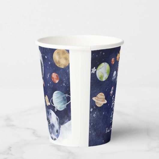 Waterverf Galaxy Planet Kinder Baby shower Papieren Bekers (Rechts)