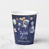 Waterverf Galaxy Planet Kinder Baby shower Papieren Bekers (Voorkant)
