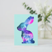 Waterverf Galaxy Rabbit | Easter Feestdagenkaart (Staand voorkant)