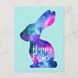 Waterverf Galaxy Rabbit | Easter Feestdagenkaart