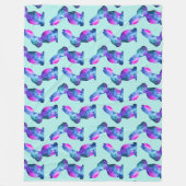 Waterverf Galaxy Rabbit Pattern Fleece Deken (Voorkant)