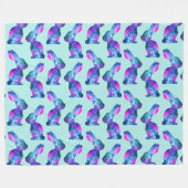 Waterverf Galaxy Rabbit Pattern Fleece Deken (Voorkant (Horizontaal))
