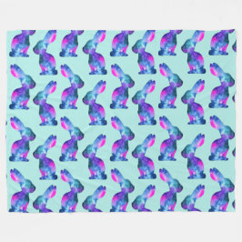 Waterverf Galaxy Rabbit Pattern Fleece Deken