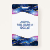 Waterverf Galaxy Salon-id voor handtekenscript Aga Badge (Achterkant)