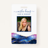 Waterverf Galaxy Salon-id voor handtekenscript Aga Badge (Voorkant)