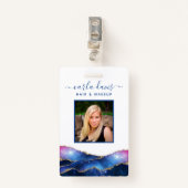 Waterverf Galaxy Salon-id voor handtekenscript Aga Badge (Voorkant met clip)