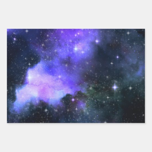 Waterverf Galaxy Stars Space Nebula Inpakpapier Vel (Voorkant)