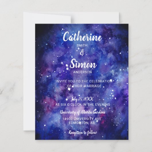 Waterverf Galaxy Sterrennacht Script Chic budget (Voorkant)