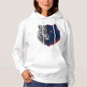 Waterverf Galaxy Tiger illustratie Hoodie