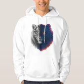 Waterverf Galaxy Tiger illustratie Hoodie (Voorkant)