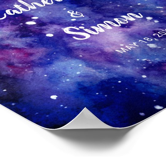 Waterverf Galaxy Welkom Weddenschap Poster (Hoek)