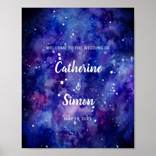 Waterverf Galaxy Welkom Weddenschap Poster (Voorkant)