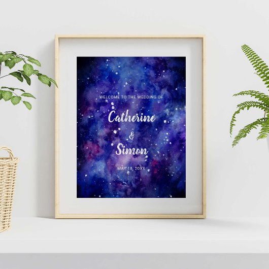 Waterverf Galaxy Welkom Weddenschap Poster