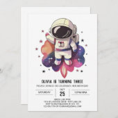 Waterverf Galaxy Wonderland Astronaut Verjaardag Kaart (Voorkant / Achterkant)