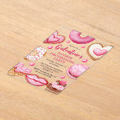 Waterverf Galentine's Cookie Decorating Party Acryl Uitnodigingen (Laagn)