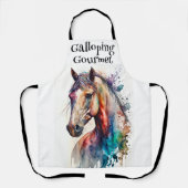 Waterverf Galloping Gourmet Horse Schort (Voorkant)