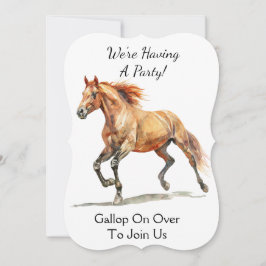 Waterverf Galopperend Paard Gepersonaliseerd Kaart