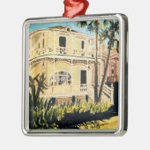 Waterverf Galveston, 1899 Conness-Arnold House Metalen Ornament (Links)