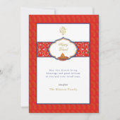 Waterverf Ganesh en Diya Diwali Groeten Feestdagenkaart (Voorkant)