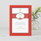 Waterverf Ganesh en Diya Diwali Groeten Feestdagenkaart (Staand voorkant)