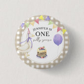 Waterverf Gans 1e verjaardag Ronde Button 3,2 Cm (Voorkant)