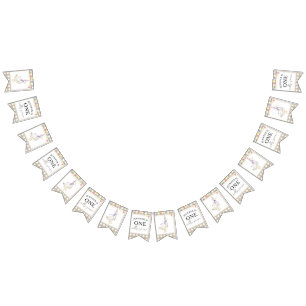 Waterverf Gans 1e verjaardag Vlaggetjes