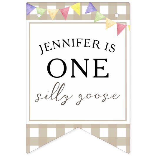 Waterverf Gans 1e verjaardag Vlaggetjes (Tweede vlag)