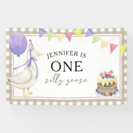 Waterverf Gans 1e verjaardag Welkom Spandoek