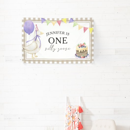 Waterverf Gans 1e verjaardag Welkom Spandoek (Insitu)