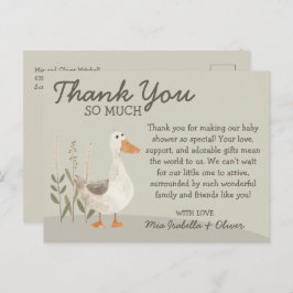 Waterverf Gans Baby shower Dank u Briefkaart