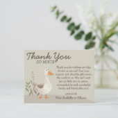 Waterverf Gans Baby shower Dank u Briefkaart (Staand voorkant)