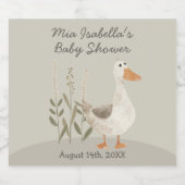 Waterverf Gans Baby shower Mousserende Wijn Label Sparkling Wijnetiket (Enkel label)
